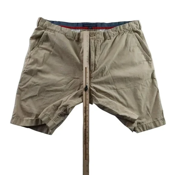 Tommy Hilfiger Shorts Men's Chinos 100% Cotton Slash Pockets Buttons Brown 42 - Picture 4 of 11